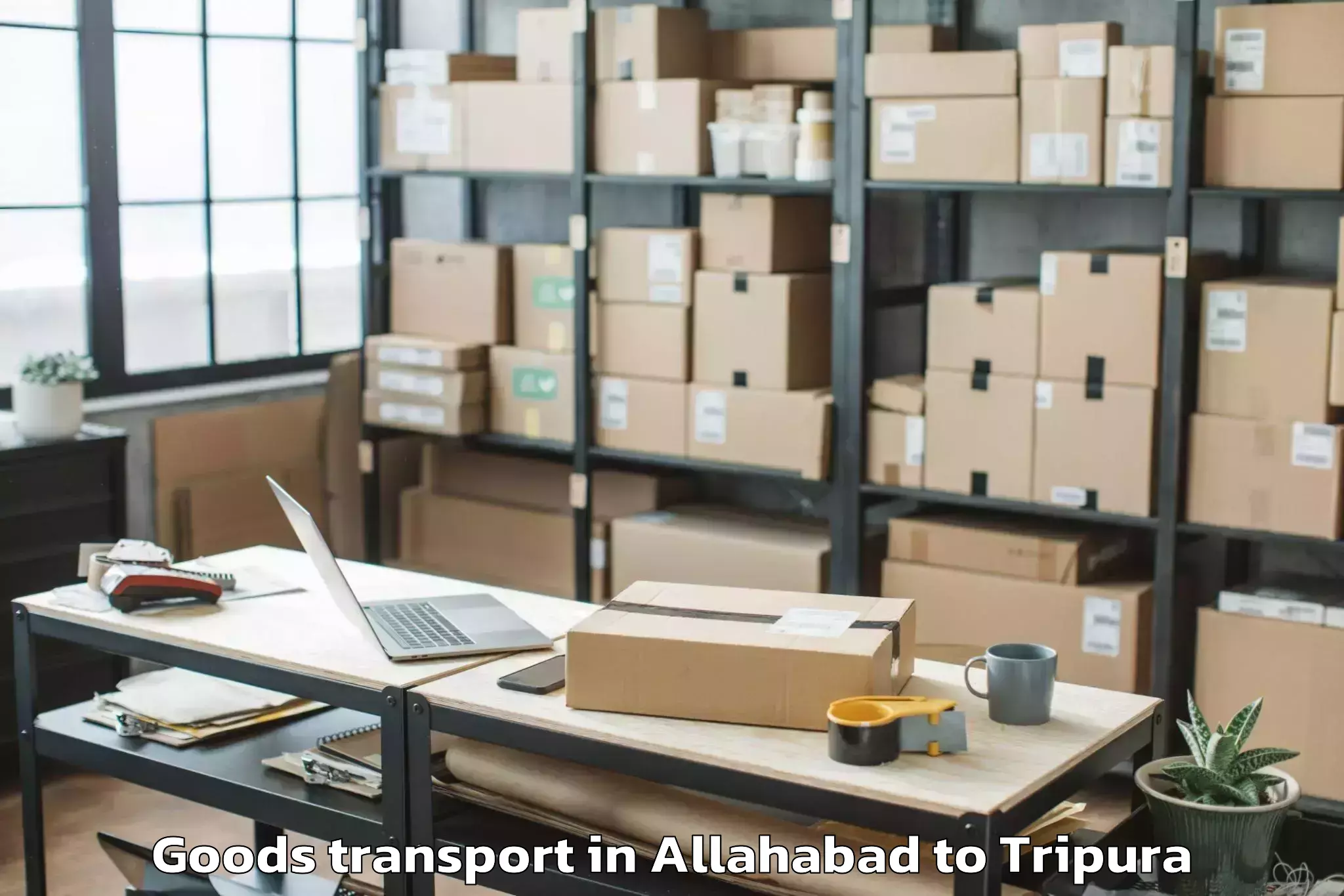 Book Allahabad to Gournagar Goods Transport Online